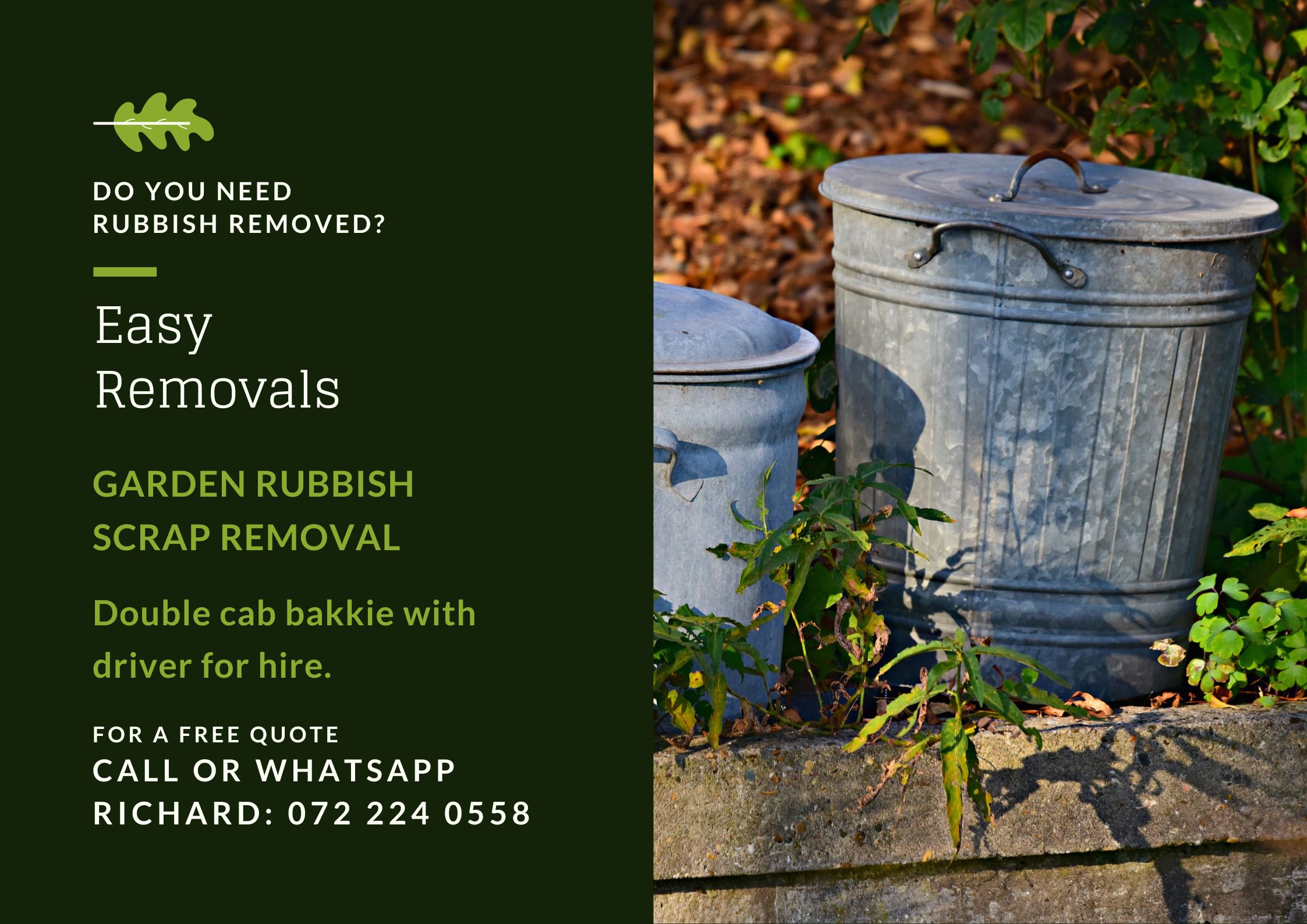 Removal services advertisement